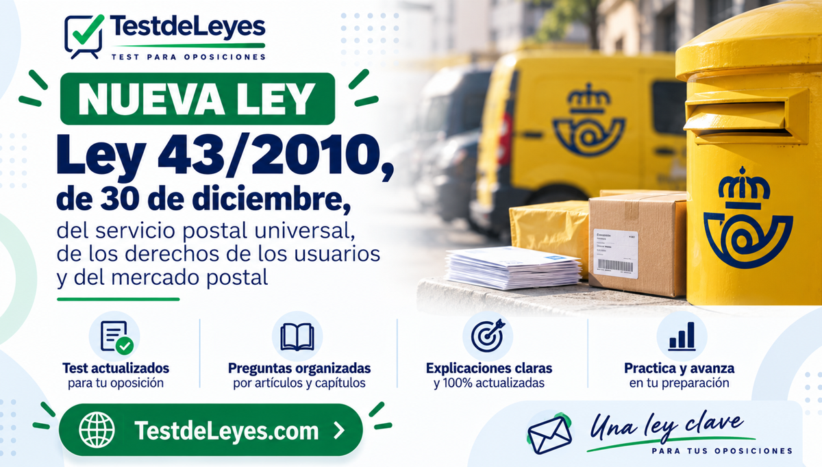 Test de la Ley 43/2010, de 30 de diciembre, del servicio postal universal, de los derechos de los usuarios y del mercado postal